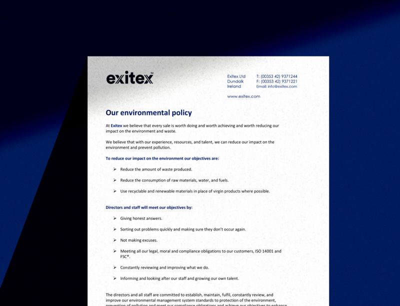 Exitex Ltd | Our environmental policy
